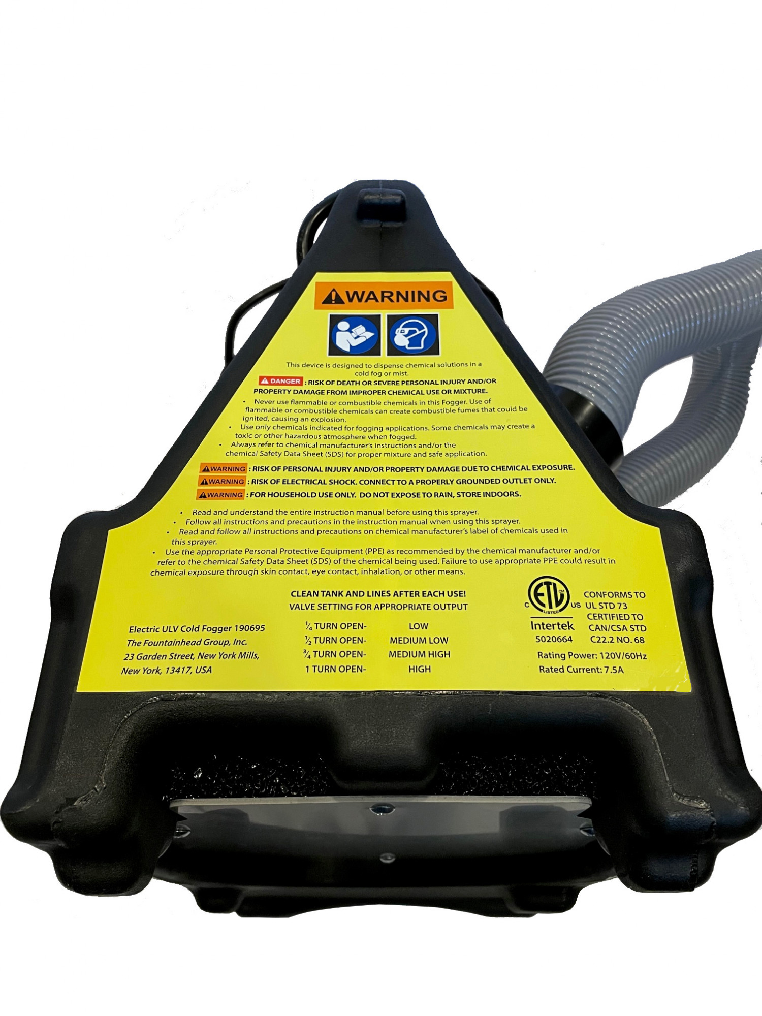 Smith ULV17 Electric Cold Fogger, 110V, 1.7 Gal, Model 190695W