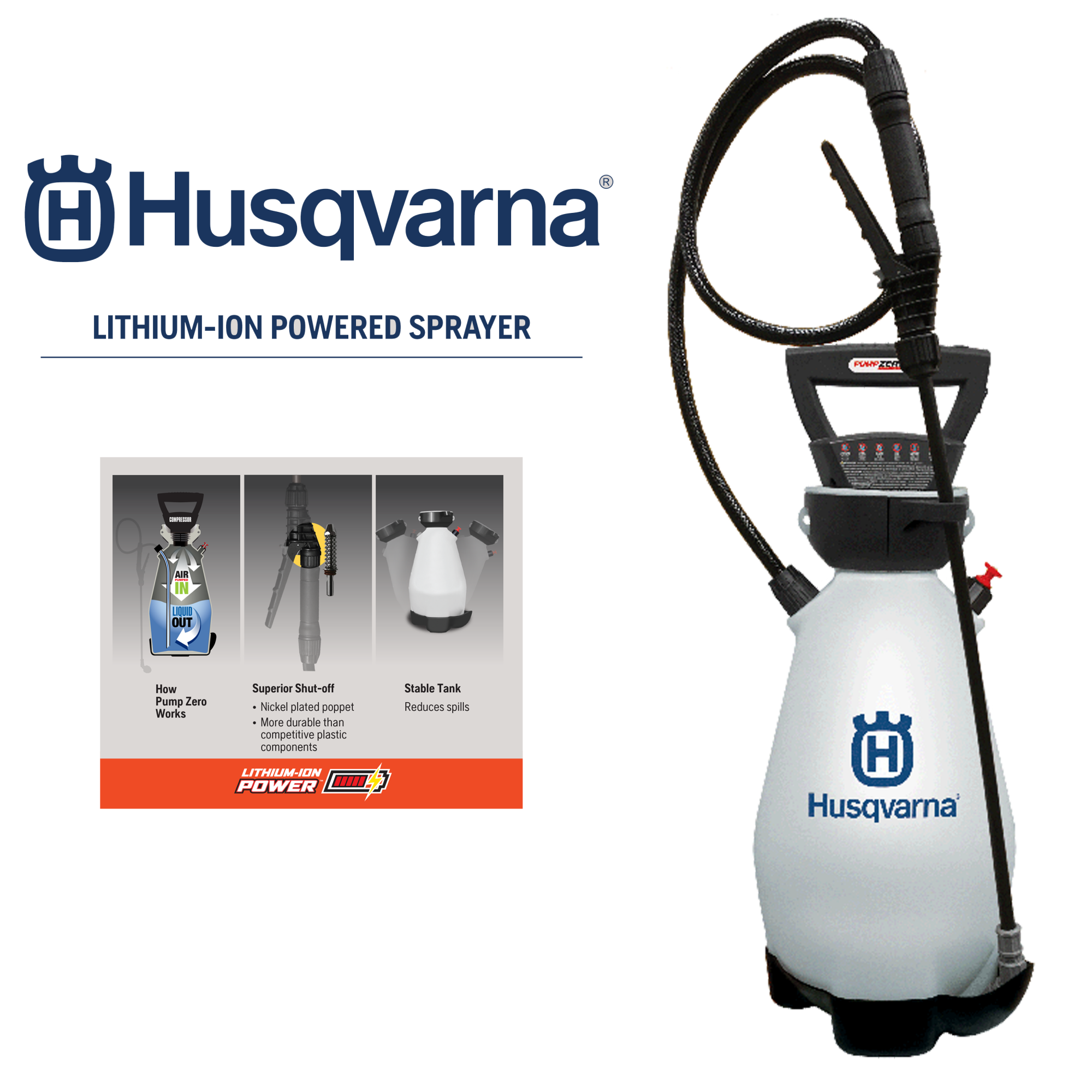 Husqvarna™2 Gal, Li-Ion Battery Powered Sprayer, Item 888459, Model 190641